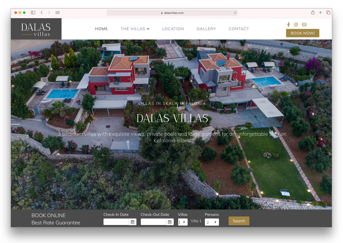 kefalonia website dalas villas